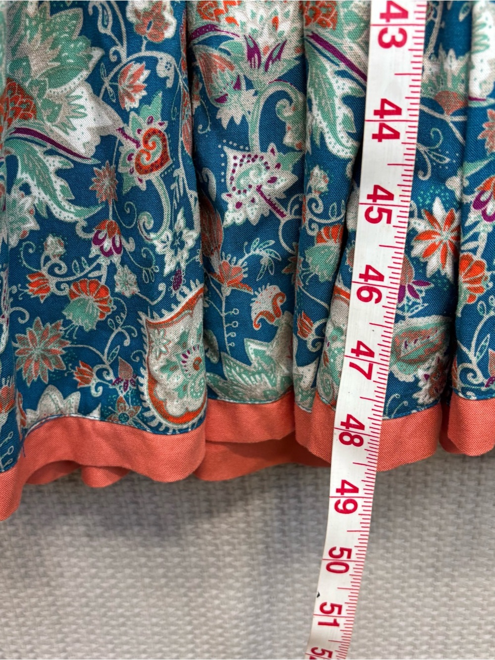 Soft Surroundings Kara Tiered Midi Dress XL Blue Orange Floral Boho Cottagecore - Picture 9 of 9